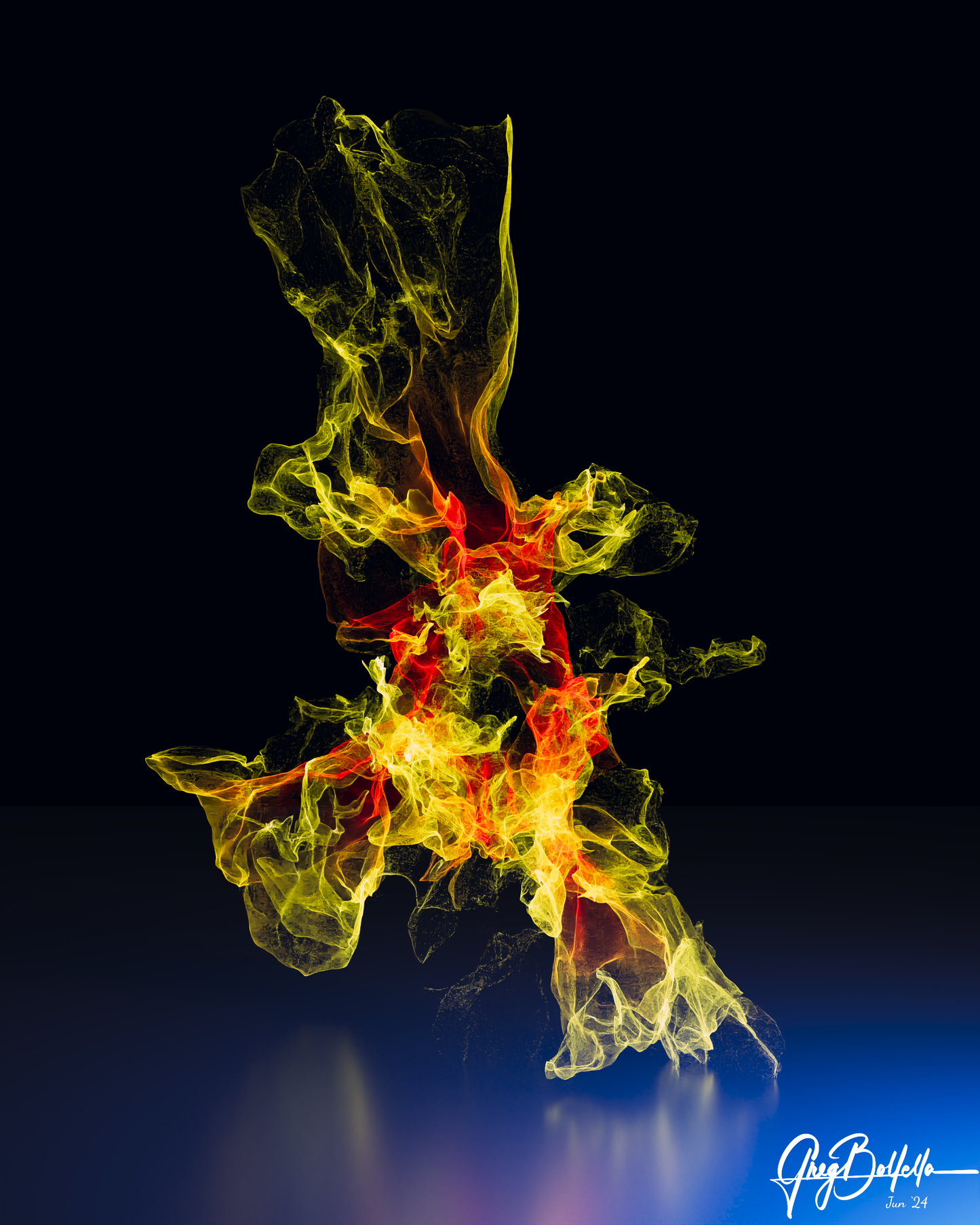 3D Art: "Fiery Dancer" (Print)